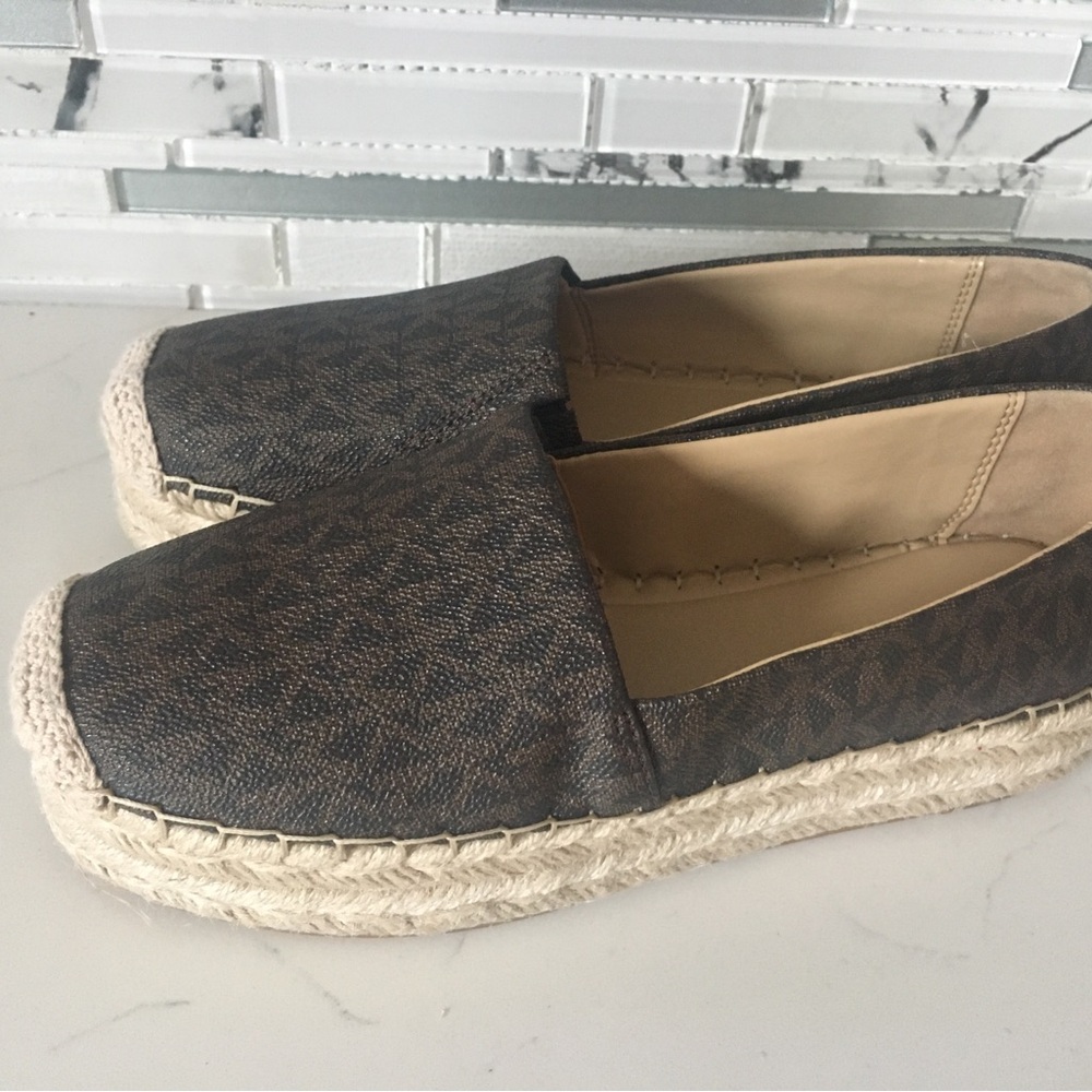 Michael Kors Espadrille Slip-On Flats in Dark Brown